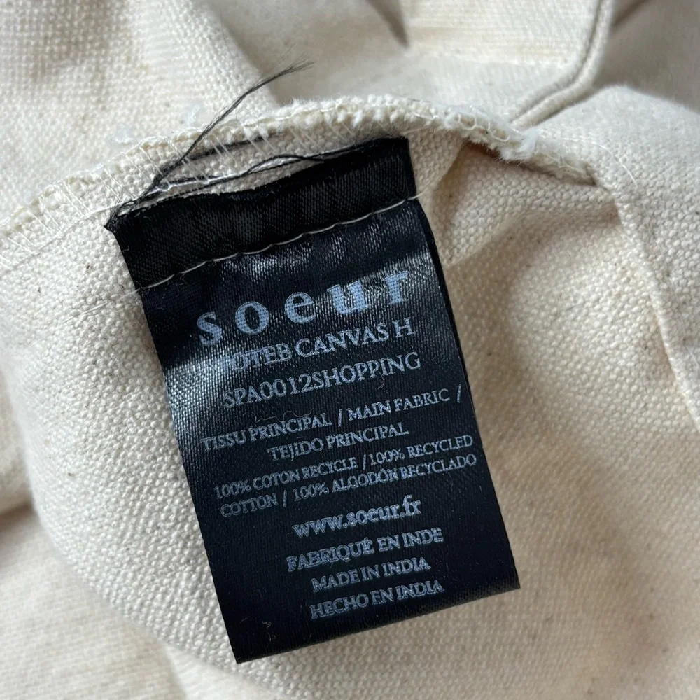 Soeur Cotton Canvas Tote Bag Double Handles Shopper